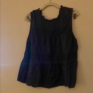Old Navy Black Smocked Sleeveless Tank Top